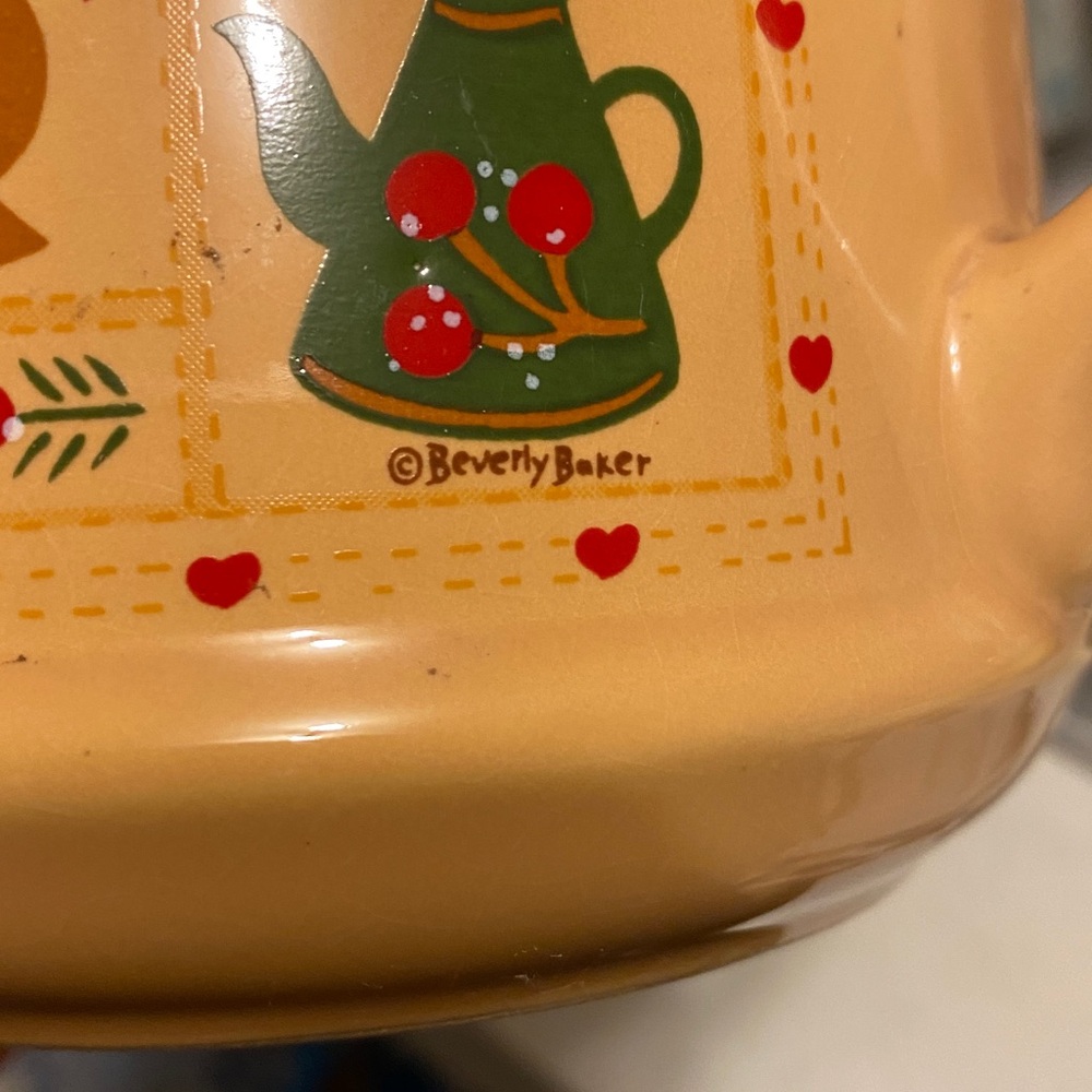 Vintage Beverly Baker Christmas Quilt Pitcher Cottagecore Ducks Strawberries - Picture 8 of 9